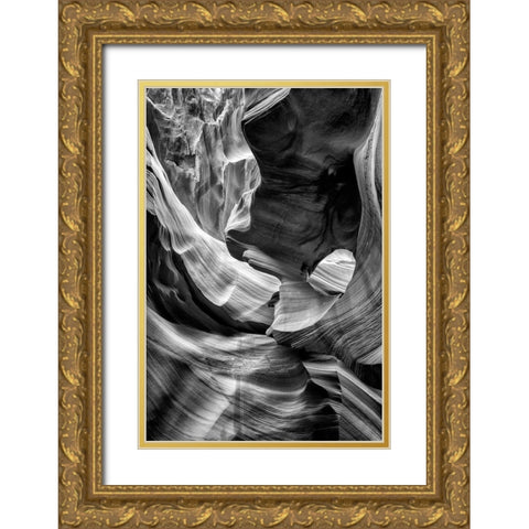 Arizona-Page-Antelope Canyon Navajo Tribal Park-Lower Antelope Canyon Gold Ornate Wood Framed Art Print with Double Matting by Collins, Ann