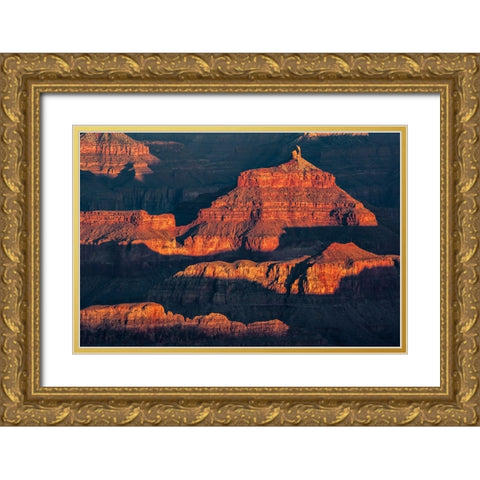 Sunset-Grand Canyon National Park-Arizona Gold Ornate Wood Framed Art Print with Double Matting by Jones, Adam