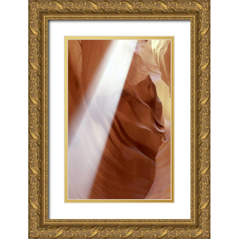 Arizona, Antelope Canyon Sun in a slot canyon Gold Ornate Wood Framed Art Print with Double Matting by OBrien, Jay