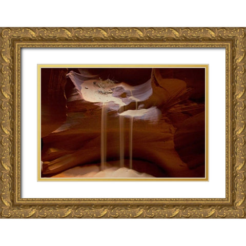 AZ, Upper Antelope Canyon Streams of loose sand Gold Ornate Wood Framed Art Print with Double Matting by Illg, Cathy and Gordon