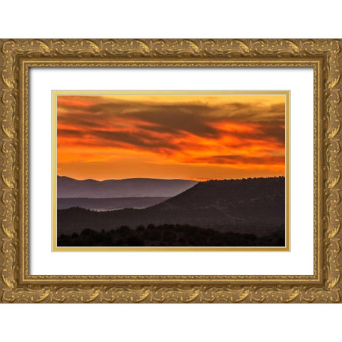 Arizona, Grand Canyon Sunset landscape Gold Ornate Wood Framed Art Print with Double Matting by OBrien, Jay