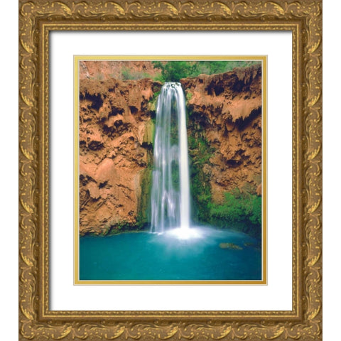 Arizona Havasu Falls in the Grand Canyon Gold Ornate Wood Framed Art Print with Double Matting by Talbot Frank, Christopher