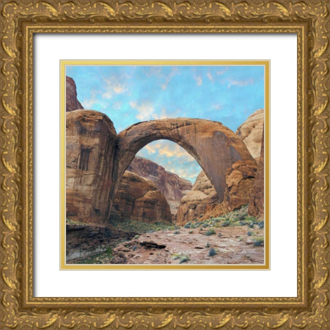 Arizona Rainbow Bridge arch in Glen Canyon NRA Gold Ornate Wood Framed Art Print with Double Matting by Paulson, Don