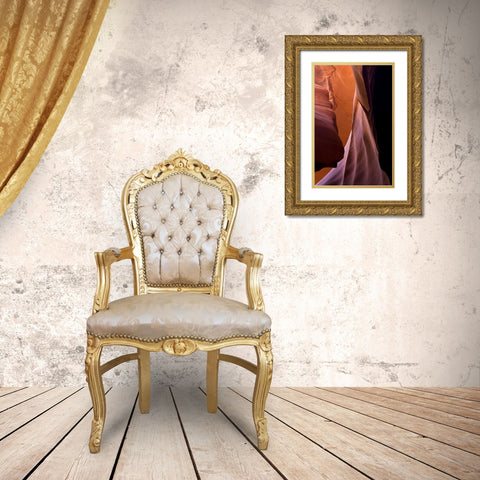 AZ, Sandstone formations in Antelope Canyon Gold Ornate Wood Framed Art Print with Double Matting by Rotenberg, Nancy