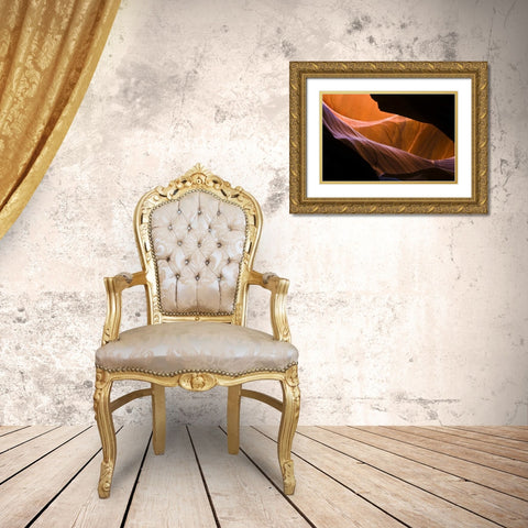 AZ, Sandstone formations in Antelope Canyon Gold Ornate Wood Framed Art Print with Double Matting by Rotenberg, Nancy