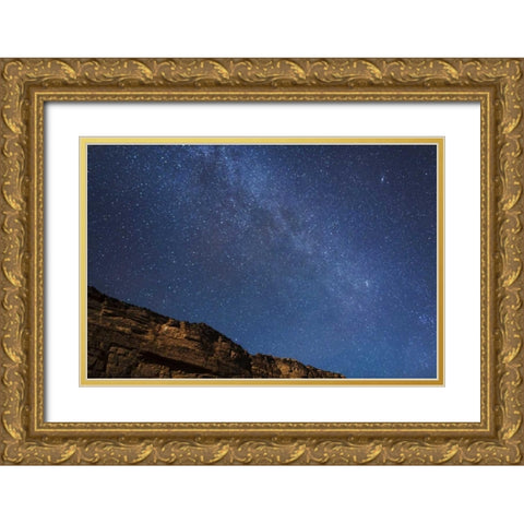 AZ, Grand Canyon, Milky Way above Marble Canyon Gold Ornate Wood Framed Art Print with Double Matting by Grall, Don