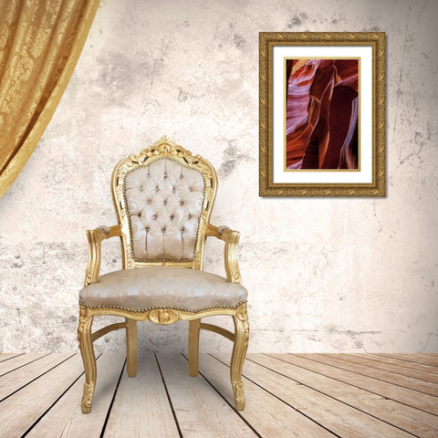 Arizona, Paige Rock patterns in Antelope Canyon Gold Ornate Wood Framed Art Print with Double Matting by OBrien, Jay