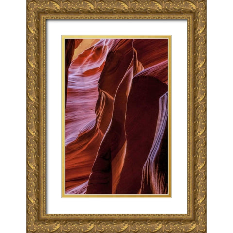 Arizona, Paige Rock patterns in Antelope Canyon Gold Ornate Wood Framed Art Print with Double Matting by OBrien, Jay