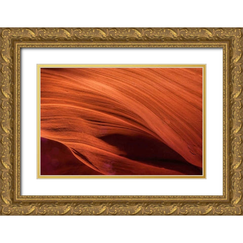 Arizona, Paige Rock patterns in Antelope Canyon Gold Ornate Wood Framed Art Print with Double Matting by OBrien, Jay