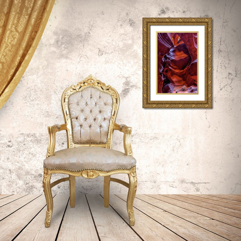 Arizona, Paige Rock patterns in Antelope Canyon Gold Ornate Wood Framed Art Print with Double Matting by OBrien, Jay