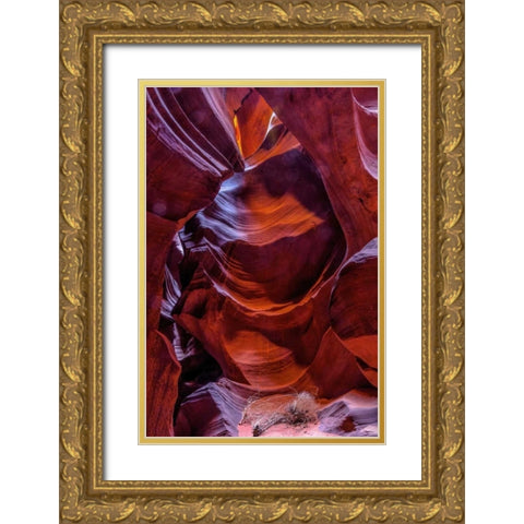 Arizona, Paige Rock patterns in Antelope Canyon Gold Ornate Wood Framed Art Print with Double Matting by OBrien, Jay