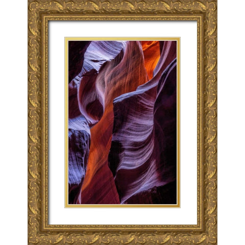 Arizona, Paige Rock patterns in Antelope Canyon Gold Ornate Wood Framed Art Print with Double Matting by OBrien, Jay
