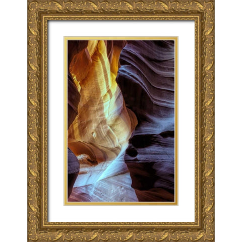 Arizona, Paige Rock patterns in Antelope Canyon Gold Ornate Wood Framed Art Print with Double Matting by OBrien, Jay