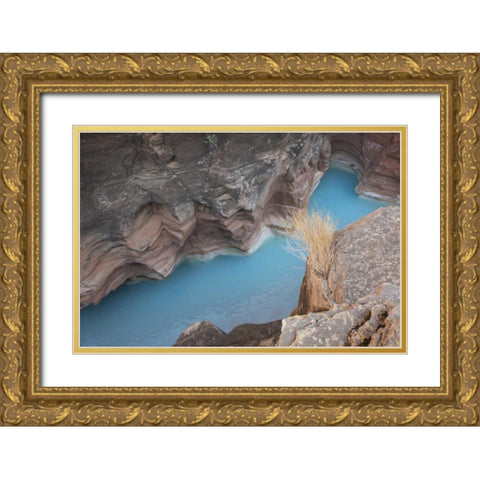 AZ, Grand Canyon, Havasu Creeks through a gorge Gold Ornate Wood Framed Art Print with Double Matting by Grall, Don