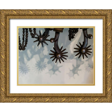 Arizona-Scottsdale Cowboy spurs and shadows  Gold Ornate Wood Framed Art Print with Double Matting by Jaynes Gallery