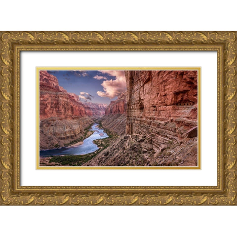 Nankoweap-Grand Canyon Gold Ornate Wood Framed Art Print with Double Matting by Ford, John