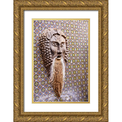 Arizona- USA. Stucco mask Gold Ornate Wood Framed Art Print with Double Matting by Sienda, Jolly