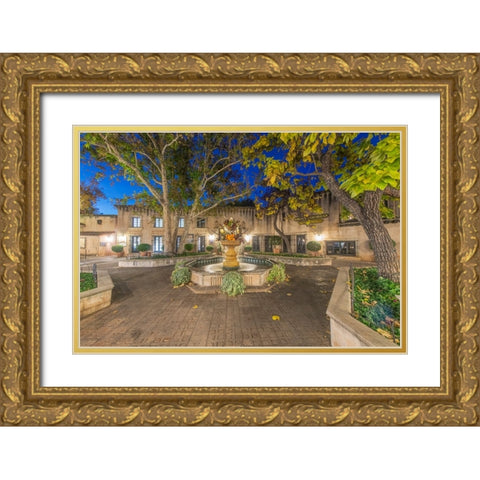 Arizona-Sedona Tlaquepaque at dawn-high end shopping center with art galleries and boutique stores Gold Ornate Wood Framed Art Print with Double Matting by Tilley, Rob