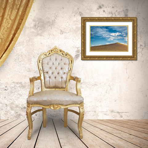 California-Death Valley National Park-Early morning on the Mesquite Flat Dunes Gold Ornate Wood Framed Art Print with Double Matting by Collins, Ann