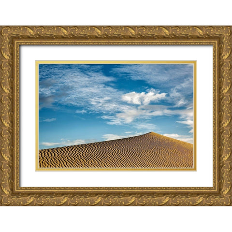 California-Death Valley National Park-Early morning on the Mesquite Flat Dunes Gold Ornate Wood Framed Art Print with Double Matting by Collins, Ann