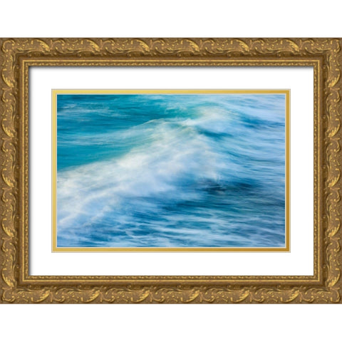 California-La Jolla-Wave abstract Gold Ornate Wood Framed Art Print with Double Matting by Collins, Ann