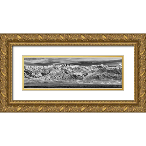 USA-California-Death Valley National Park Panoramic view of alluvial fan Gold Ornate Wood Framed Art Print with Double Matting by Collins, Ann