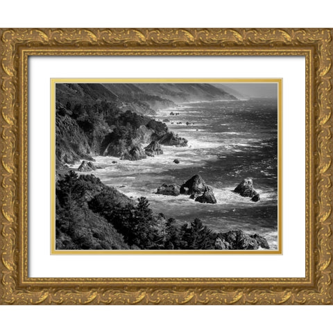 USA-California-Big Sur Sunny day on the Central Coast Gold Ornate Wood Framed Art Print with Double Matting by Collins, Ann