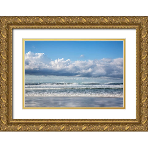 USA-California-La Jolla Waves at La Jolla Shores Beach Gold Ornate Wood Framed Art Print with Double Matting by Collins, Ann