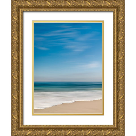 USA-California-La Jolla Ocean abstract blur at Marine Street Beach Gold Ornate Wood Framed Art Print with Double Matting by Collins, Ann