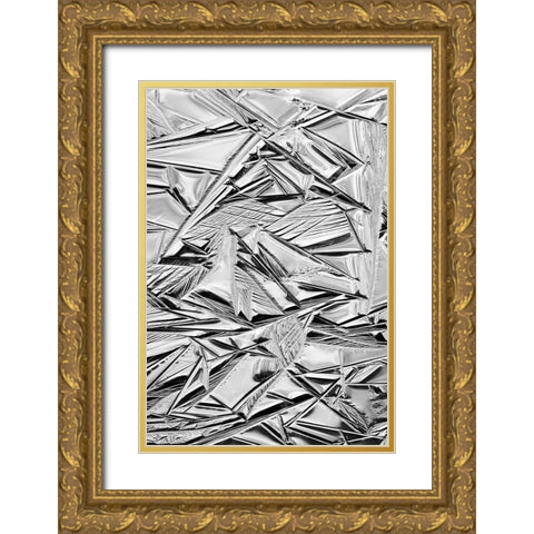 USA-California-Yosemite National Park Winter ice patterns on the Merced River Gold Ornate Wood Framed Art Print with Double Matting by Collins, Ann