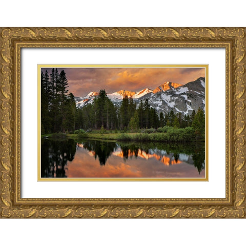 Alpine tarn-Tuolumne Meadows sunrise-Yosemite National Park-California Gold Ornate Wood Framed Art Print with Double Matting by Jones, Adam