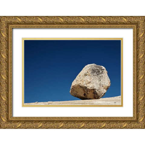 Large granite boulder on ridge-Olmsted Point-Yosemite National Park-California Gold Ornate Wood Framed Art Print with Double Matting by Jones, Adam