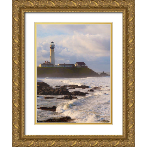 Pigeon Point Lighthouse-Big Sur-California-USA Gold Ornate Wood Framed Art Print with Double Matting by Miller, Anna