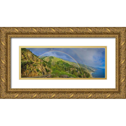 Rainbow-Big Sur Area-California-USA Gold Ornate Wood Framed Art Print with Double Matting by Miller, Anna