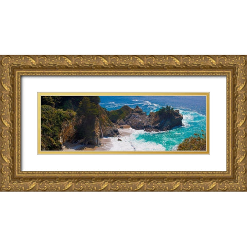 McWay Falls-Julia Pfeiffer Burns State Park-Big Sur-California-USA Gold Ornate Wood Framed Art Print with Double Matting by Miller, Anna