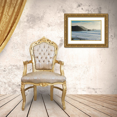 Rockaway Beach-Pacifica-California-USA Gold Ornate Wood Framed Art Print with Double Matting by Miller, Anna