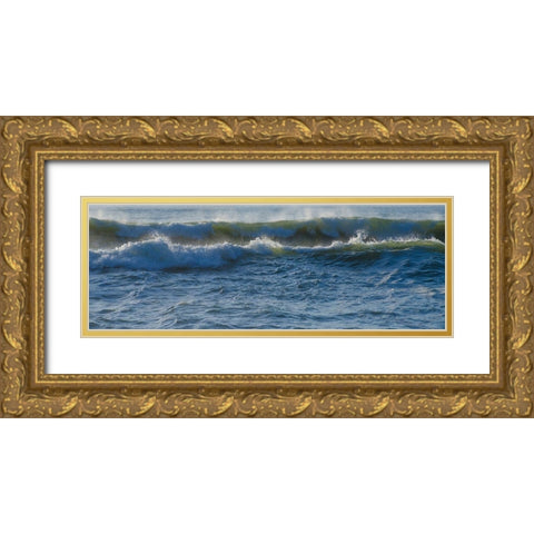 Large Waves on Rockaway Beach-Pacifica-California-USA Gold Ornate Wood Framed Art Print with Double Matting by Miller, Anna