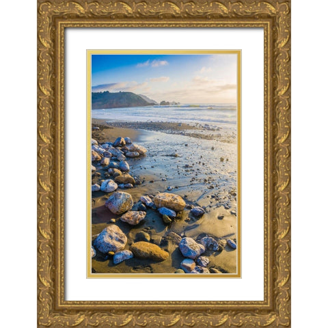 Rockaway Beach-Pacifica-California-USA Gold Ornate Wood Framed Art Print with Double Matting by Miller, Anna
