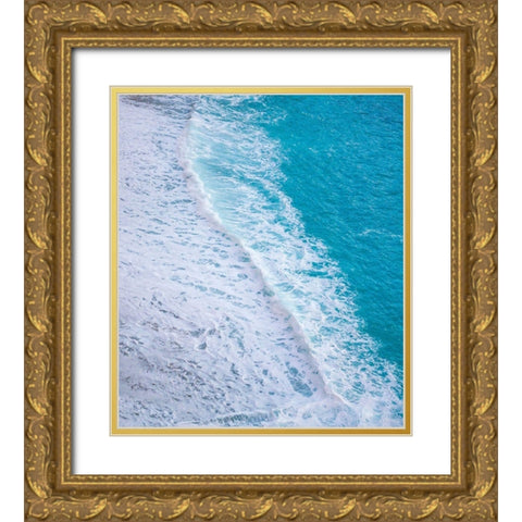 Waves on Beach-Julia Pfeiffer Burns State Park-Big Sur-California-USA Gold Ornate Wood Framed Art Print with Double Matting by Miller, Anna