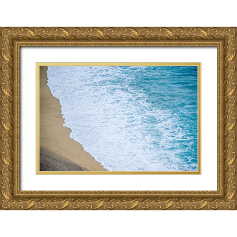 Waves on Beach-Julia Pfeiffer Burns State Park-Big Sur-California-USA Gold Ornate Wood Framed Art Print with Double Matting by Miller, Anna