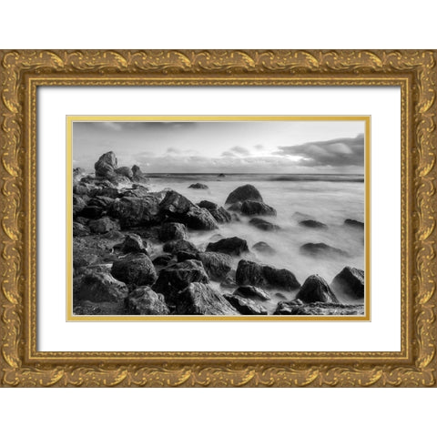 Muir Beach Dusk-Marin County-California-USA Gold Ornate Wood Framed Art Print with Double Matting by Miller, Anna