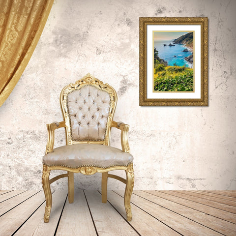 Big Sur Area-California-USA Gold Ornate Wood Framed Art Print with Double Matting by Miller, Anna