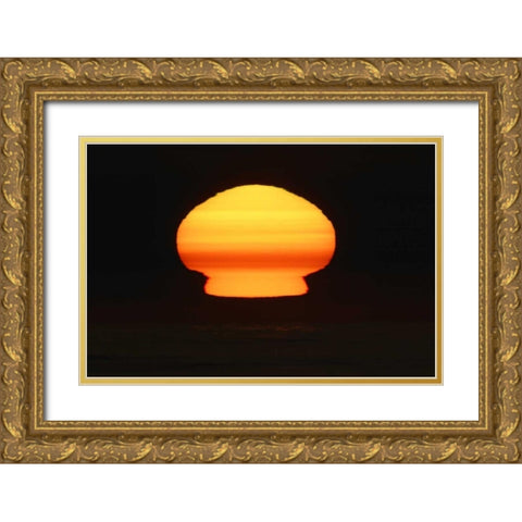 CA, La Jolla Sun at sunset distorts shape Gold Ornate Wood Framed Art Print with Double Matting by Morris, Arthur