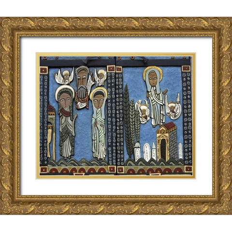 Massachusetts, Welfleet Door of a Church Gold Ornate Wood Framed Art Print with Double Matting by Noble Gardner, Nancy
