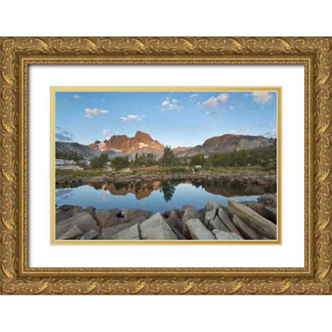 California, Inyo NF Rocky shore of Garnet Lake Gold Ornate Wood Framed Art Print with Double Matting by Paulson, Don