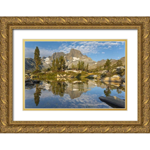 California Mountains reflect in Garnet Lake Gold Ornate Wood Framed Art Print with Double Matting by Paulson, Don
