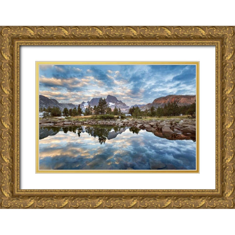 California Mountains reflect in Garnet Lake Gold Ornate Wood Framed Art Print with Double Matting by Paulson, Don