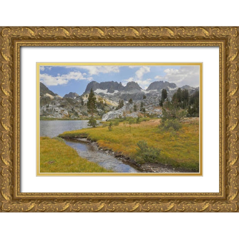 CA, Inyo NF The Minarets and Ediza Lake Gold Ornate Wood Framed Art Print with Double Matting by Paulson, Don