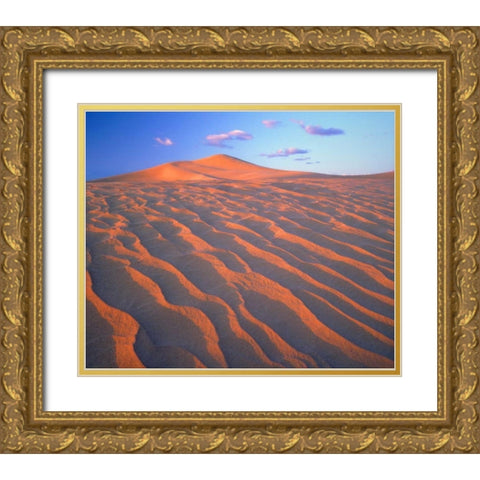 California, Dumont Dunes, Sand Dunes and Clouds Gold Ornate Wood Framed Art Print with Double Matting by Talbot Frank, Christopher