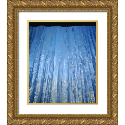 CA, Sierra Nevada Inside a frozen Waterfall Gold Ornate Wood Framed Art Print with Double Matting by Talbot Frank, Christopher